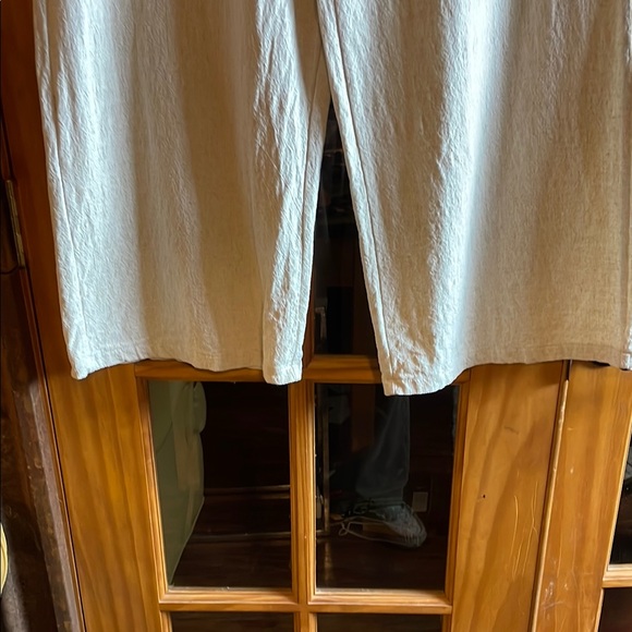 Women’s 100% CottonCream Wide leg Pants, Size M/L - Picture 3 of 6
